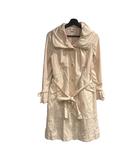 クレージュ courreges トレンチコート ロング シルク混 38 ピンク