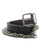 バレンシアガ BALENCIAGA ベルト ハトメ チェーン レザー 黒 ブラック 673071 /AN1 ■OH