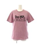コーチ COACH エバーグリーンホースアンドキャリッジTシャツ カットソー 半袖 クルーネック ロゴ 刺繍 ストレッチ S ピンク C9117 /BB
