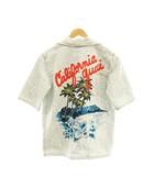 グッチ GUCCI GG 刺繡 半袖 デニムシャツ 38 ライトブルー マルチカラー California gucci 693140 /CX ■OS