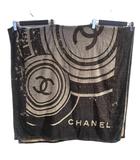 シャネル CHANEL タオル ビーチタオル ココマーク 紺 ネイビー ベージュ