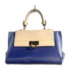 サルヴァトーレフェラガモ Salvatore Ferragamo 2WAY ショルダーバッグ ハンドバッグ レザー ブルー ホワイト ■BM