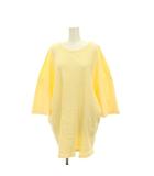 エムエムシックス メゾンマルジェラ MM6 Maison Margiela 22SS Tシャツ リブ カットソー オーバーサイズ 七分袖 S 黄色 S52GC0237 /YM ■GY19