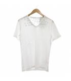 タグ付き エイズT Tシャツ 半袖 S 白 ホワイト Vネック プリント /MG ■GY11