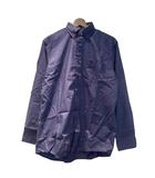 ユニクロ UNIQLO 美品 ワイシャツ 長袖 ドット柄 M 紺 ネイビー ■BM