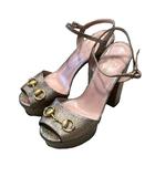 グッチ GUCCI パンプス グリッター ホースビット 35 ゴールドカラー ■IBO101