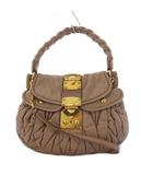 ミュウミュウ miumiu マテラッセ ハンドバッグ ショルダーバッグ 2WAY レザー ピンク /KH ■OH