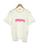 2021年製 Tシャツ カットソー クルーネック 半袖 スライムグラフィックロゴ プリント S 白 ホワイト ピンク 612965 /YT6
