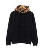 バーバリー BURBERRY 23SS チェック フード コットンフーディー プルオーバーパーカー スウェット 長袖 XS 黒 8058117 /KH