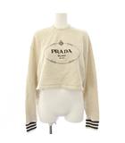 プラダ PRADA 23AW ロゴエンブロイダリー クロップド トレーナー スウェット 長袖 XS グレー 134676 /KH3
