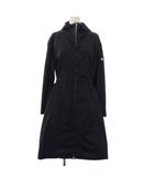 プラダ PRADA フーテッドコート ロング トライアングルロゴ ナイロン 38 紺 291788 R201 Q04 /KH