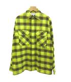 21AW CHECK OVERSIZED SHIRTS シャツ 長袖 チェック柄 ジップアップ オーバーサイズ 44 S 黄色 イエロー 黒 ブラック H526Y05X07 /XZ ■GY35