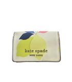 ケイトスペード KATE SPADE マイクロ トライフォールド ウォレット キャメロン レモン ゼスト 白 ホワイト 黄 イエロー /OB ■IBO101