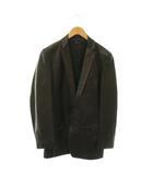 グッチ GUCCI ラムレザー 2B テーラード ジャケット 総裏地 44 ダークブラウン /CX ■OS