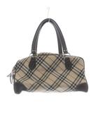 バーバリーブルーレーベル BURBERRY BLUE LABEL チェック ハンドバッグ 茶色 ブラウン ピンク /SR