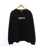 ロエベ LOEWE 22SS エンブロイダリースウェット トレーナー クルーネック 長袖 ロゴ刺繍 Vガゼット XXL 黒 ブラック H526Y24J18 /YT