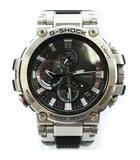 カシオジーショック CASIO G-SHOCK MT-G 腕時計 クロノグラフ 電波ソーラー タフソーラー Bluetooth 20気圧防水 箱付き シルバーカラー 黒 ブラック MTG-B1000-1AJF /MW