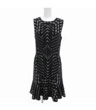 ダイアンフォンファステンバーグ DIANE von FURSTENBERG ワンピース ノースリーブ 総柄 ひざ丈 6 ブラック系 /UO