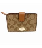 コーチ COACH 二つ折り財布 ウォレット シグネチャー柄 ベージュ ■WY