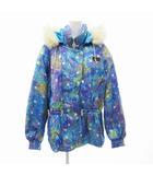 フェニックス PHENIX ヴィンテージ スキー ウエア 中綿ジャケット ジップアップ 総柄 フェイクファー 13 青 ブルー 紫 パープル /JS ■GY18