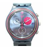 スウォッチ SWATCH アイロニー IRONY クロノグラフ 腕時計 ブルー文字盤 メタルべルト メタリック 青 ブルー 系 0313