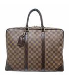 ルイヴィトン LOUIS VUITTON ダミエ エベヌ ポルトドキュマン ヴォワヤージュ N41124 ブリーフケース ビジネスバッグ 書類カバン 茶 ブラウン 系 0609