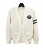 CHEMISE ヴィンテージ ニット カーディガン ロゴ ワッペン ライン 40 約M アイボリー 系 0627