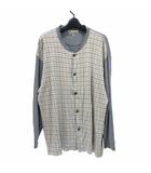 アクアスキュータム AQUASCUTUM カーディガン チェック 切替 グレー ベージュ L
