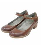 ダンスコ DANSKO DEENA ウォータープルーフ パンプス メリージェーン レザー ストラップ ヒール 37 約23.5-24cm 茶 ブラウン 0630