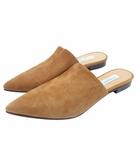 ユナイテッドアローズ UNITED ARROWS フラットサンダル ミュール スエード ポインテッドトゥ 茶 ブラウン 35.5 約22.5cm ■MET1