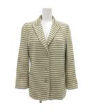 ジョルジオアルマーニ GIORGIO ARMANI テーラードジャケット ボーダー 総裏地 42 カーキ ベージュ /GV