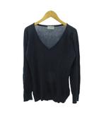 マーガレットハウエル MARGARET HOWELL JOHN SMEDLEY ニット カットソー 薄手 コットン 長袖 2 紺 ネイビー 0927 ■YHS4