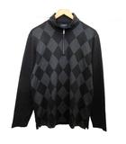 バーバリーゴルフ BURBERRY GOLF プルオーバーシャツ チェック 切替 ハーフジップ ストレッチ 4 約XL ブラック グレー 系 ■YHS4 1008