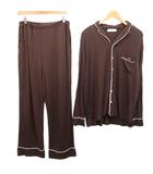 ジェラートピケオム GELATO PIQUE HOMME モダールパジャマシャツ パンツ セットアップ 上下 HIM 刺繍 ストレッチ L 茶 ブラウン 系 ■YHS8 1013