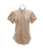 ラルフローレン RALPH LAUREN SPORTS シャツ ストライプ 半袖 4 ベージュ ■YHS14