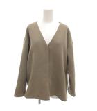 スローブ イエナ SLOBE IENA 美品 ノーカラージャケット Vネック ベージュ /KR ■YHS15