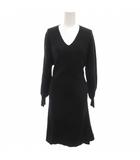 ビームスハート BEAMS HEART ロングワンピース 長袖 腰紐 黒 ブラック /KR ■YHS15