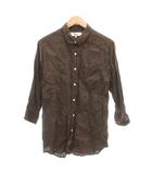 ロッソ ROSSO アーバンリサーチ シャツ 麻 リネン M ブラウン 茶 七分袖 /UO ■YHS16