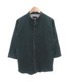 タカQ タカキュー TAKA-Q バンドカラーシャツ M 七分袖 緑 グリーン 花柄 /GV ■YHS16