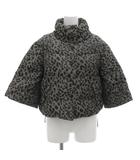 ダウンジャケット ショート丈 レオパード柄 グレー 黒 ブラック /JS ■YHS15