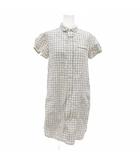 ビームスボーイ BEAMS BOY シャツワンピース 半袖 チェック リネン ホワイト ■YHS10