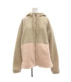 アディダス adidas フリースジャケット パーカー ジップアップ ボア S ピンク ベージュ /JS ■YHS16