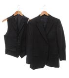 バーバリーズ Burberrys ヴィンテージ テーラードジャケット ベスト ジレ シングル 2B 総裏地 サイドベンツ ストライプ ウール A5 紺 ネイビー 白 ホワイト /GV ■YHS13