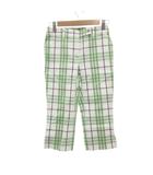 バーバリー ロンドン BURBERRY LONDON 美品 カプリパンツ 34 白 黄緑  チェック /YZ ■YHS15