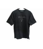 プラダ PRADA Tシャツ 半袖 クルーネッロゴプリント ブラック S