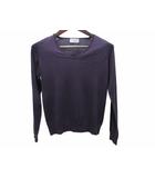 ジョンスメドレー JOHN SMEDLEY セーター ニット Vネック ハイゲージ ウール パープル M