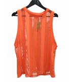 フォーエバー21 FOREVER21 タンクトップ オレンジ メッシュ Lサイズ