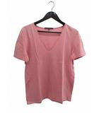 グッチ GUCCI 半袖 Tシャツ Vネック 綿 コットン ヴィンテージ ピンク S