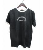 ヘインズ Hanes 半袖 Tシャツ リンガーTシャツ ヴィンテージ ブラック L