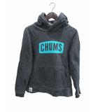 チャムス CHUMS パーカー チャコールグレー ロゴ 綿 Mサイズ